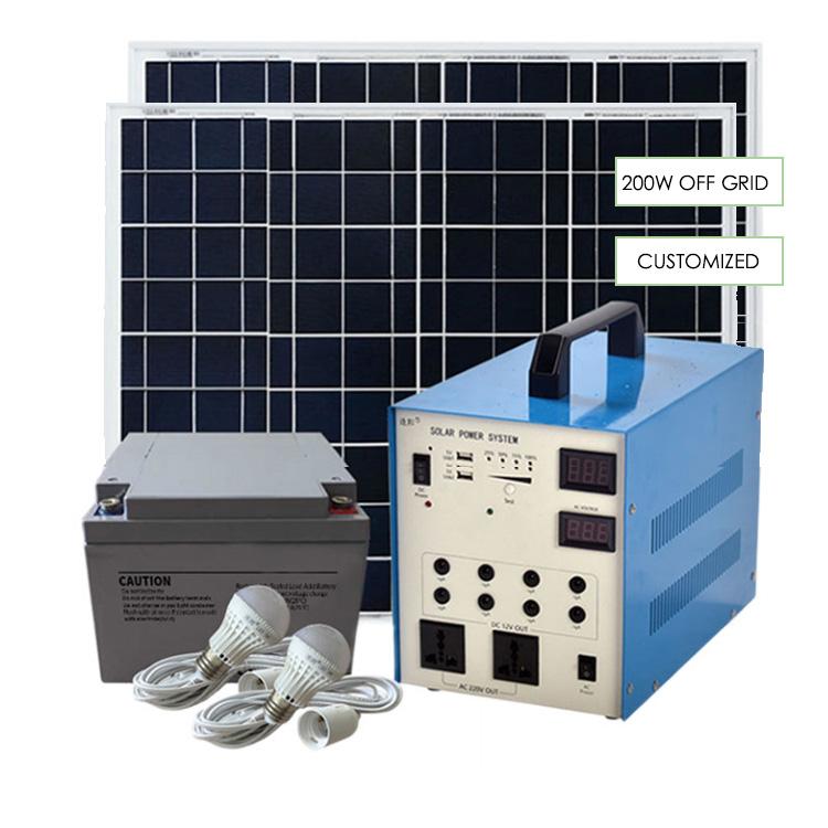 200W DC12V sistem tenaga surya untuk rumah